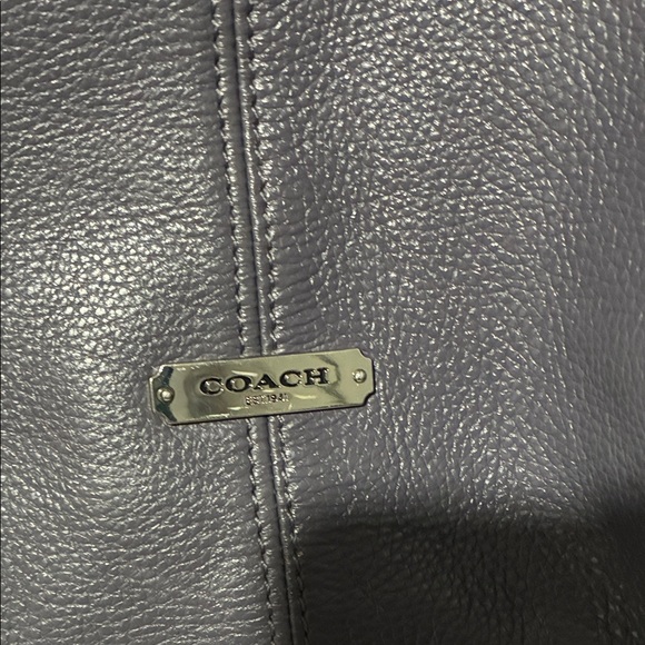 COACH Steel Blue Leather Bag Tote - Picture 2 of 8